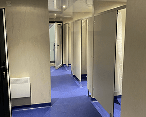 Lorry Park Toilet and Shower Block inside shower & toilet cubicles