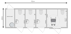 ARKEM LEISURE AVON portable toilet and shower block, lorry park, truck stop, luxury lodge, office block