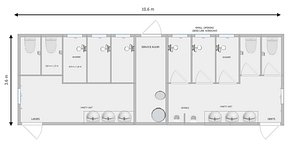 ARKEM LEISURE TAME portable toilet and shower block, lorry park, truck stop, luxury lodge, office block