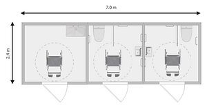 ARKEM LEISURE BLYTHE portable toilet and shower block, lorry park, truck stop, luxury lodge, office block