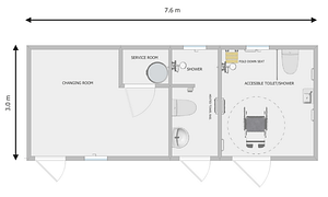 ARKEM LEISURE BLYTHE portable toilet and shower block, lorry park, truck stop, luxury lodge, office block
