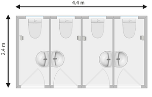 ARKEM LEISURE AVON portable toilet and shower block, lorry park, truck stop, luxury lodge, office block